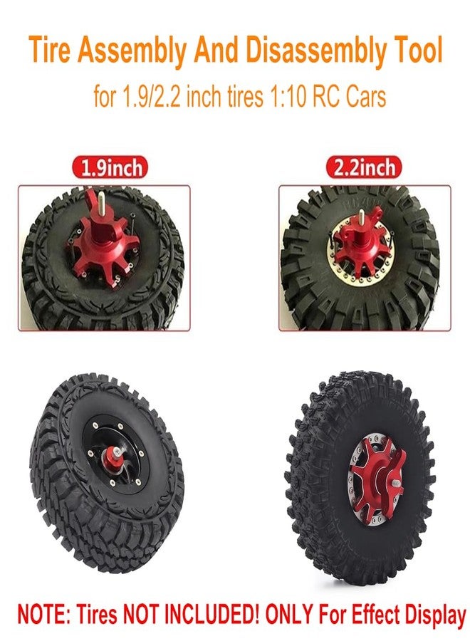 KingVal RC Tire Clamp Tyre Wheel Assembly and Disassembly Tool for 1/10 RC Car 1.9'' 2.2'' Beadlock Wheels Hub Tire (Black) - Image 2